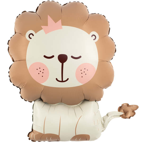 Шар (30"/76 см) Фигура, Львенок,Бежевый,Сатин, 1 шт