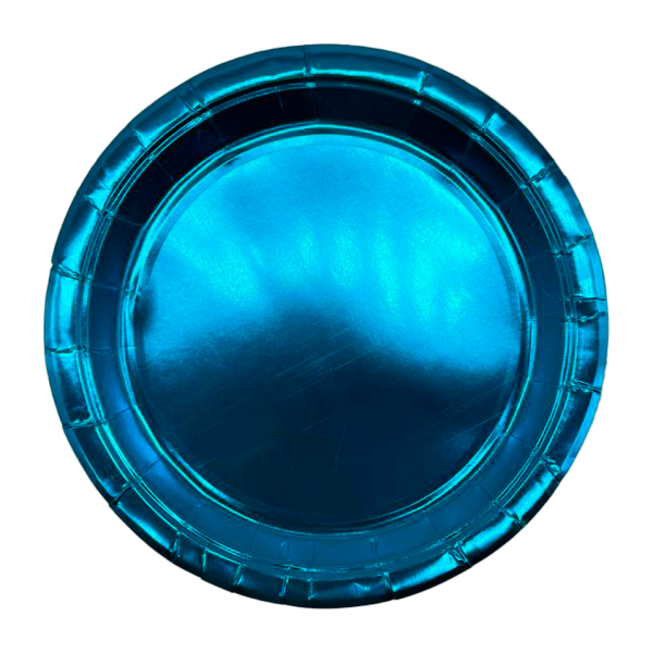 Тарелки фольга голубые 23см 10шт