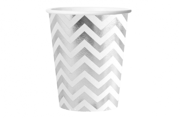 Стаканы бум. 10шт Серебро зигзаг 200мл