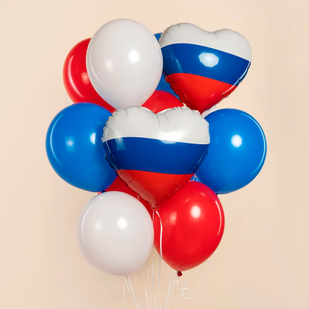 Шар (18"/46 см) Сердце, Триколор, 1 шт в уп.