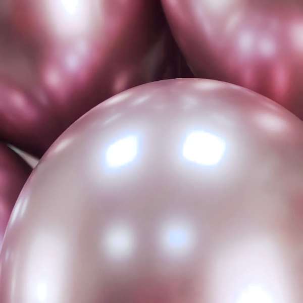 Фонтан из розовых шаров Хром, 10 шариков