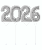 Набор цифр "2026 в цвете серебро",4 шт