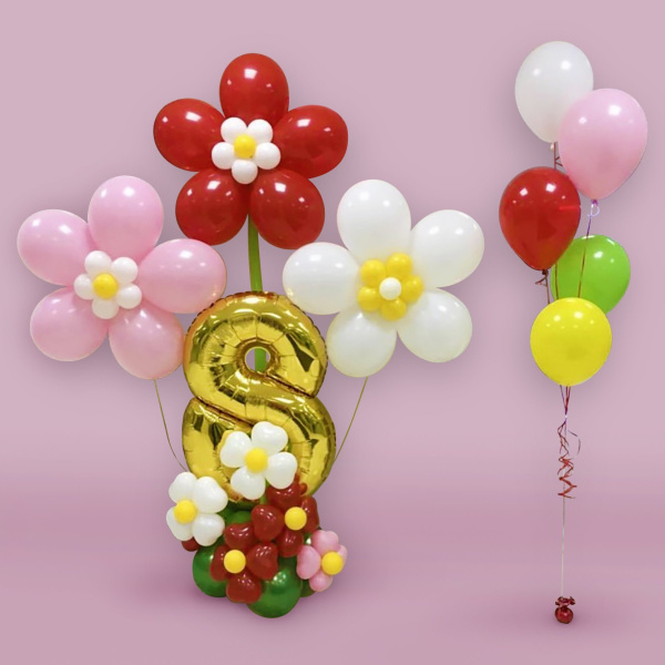 Фигура из шаров "Цветочная восьмёрка" 