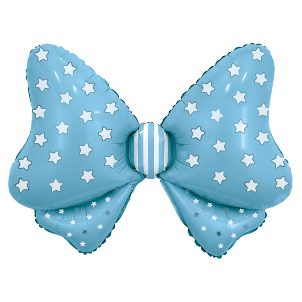 Аг Фигура Бант, Голубой /91*66см/1шт./инд.упаковка/, Фольгироанный шар (Россия)