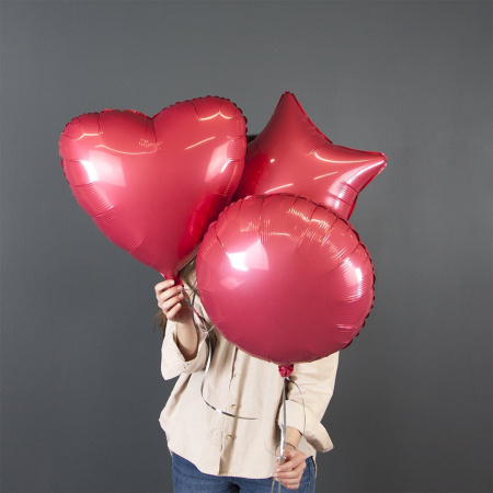 Шар (18''/46 см) Сердце, Коралловый, Макарунс, 1 шт.