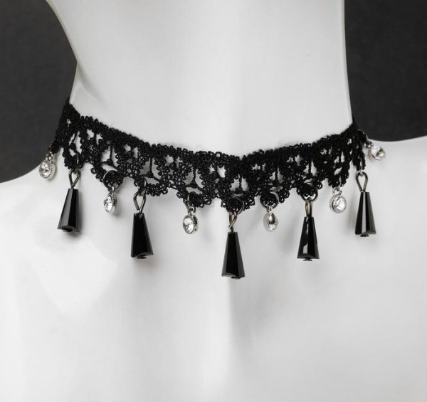 Чокер "Госпожа" ажур, цвет черно-белый, 30см 5514746