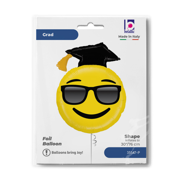 Шар (30"76 см) Фигура, Смайл Выпускник