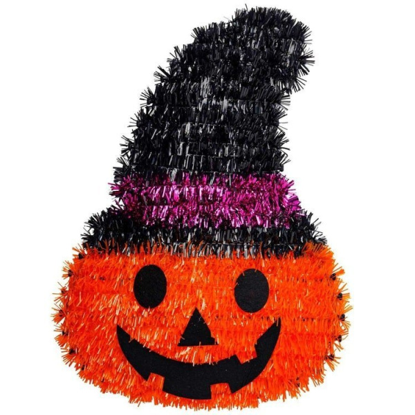 Тыква в шляпе мишура подвесная 42см/G