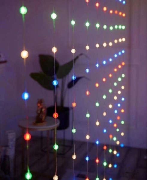 Гирлянда электрическая Штора Шарики 3х2 м (МУЛЬТИЦВЕТ) 