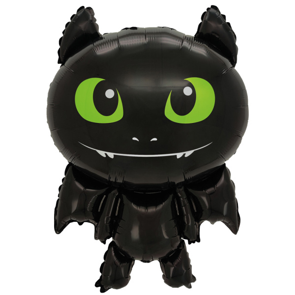 Шар (34"/86 см) Фигура, Любимый Дракон, Черный