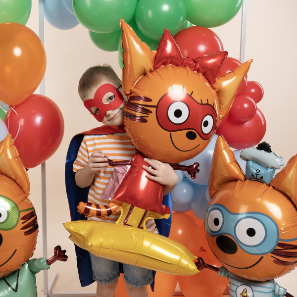 Шар 3D (40"/102 см) Фигура на подставке, Три Кота, Карамелька, 1шт в уп